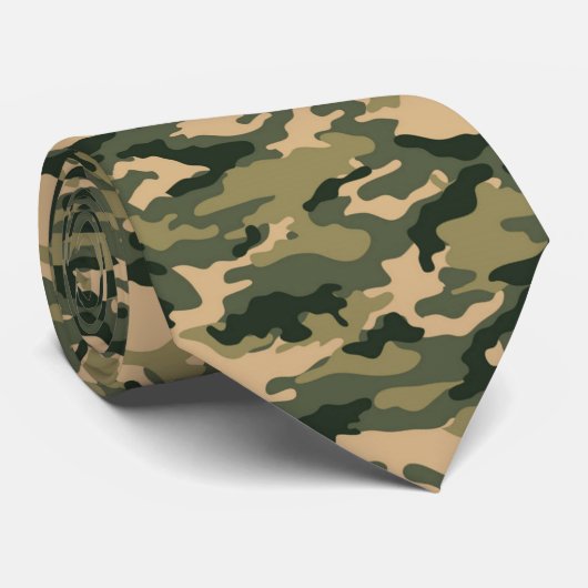 Stropdas van de Mannen van Camouflage - Khaki en O (Opgerold)