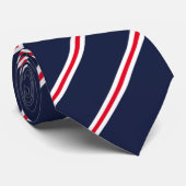 Stropdas van de marine met rode en witte strepen (Opgerold)