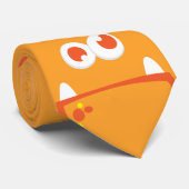 Stropdas van de Oranje Monster Kawaii Face-Mannen (Opgerold)