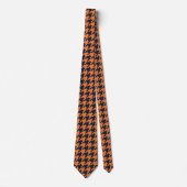 Stropdas van de Oranje/Navy Houndstooth (Voorkant)