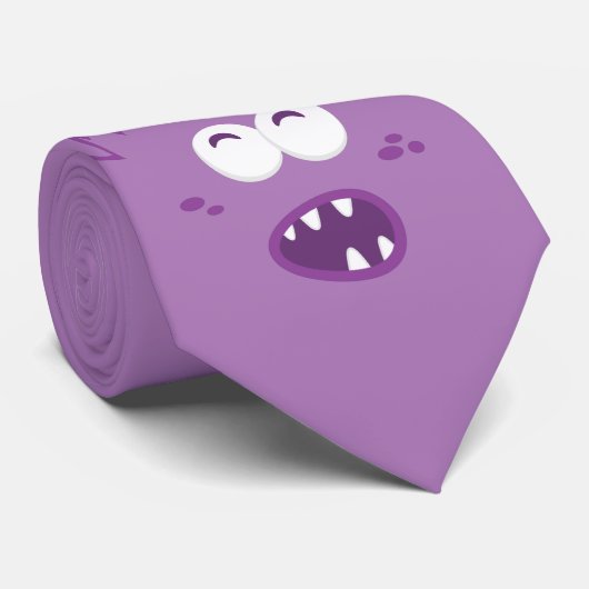 Stropdas van de Paarse Monster Kawaii Face-Mannen (Opgerold)
