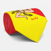 Stropdas van de regio Sicilië, triskelion, Sicilia (Opgerold)