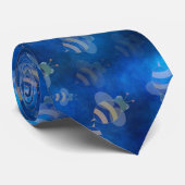 stropdas van de retro Blue hommels rockabilable bi (Opgerold)