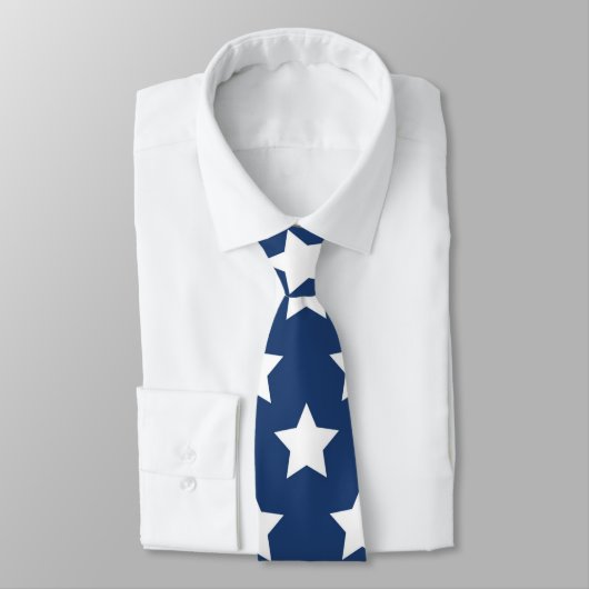 Stropdas van de Retro van Navy Blue & White Stars (Gebonden)