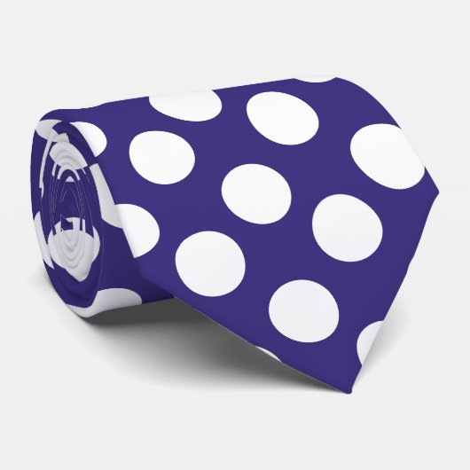 Stropdas van de Stip van de middernacht het Blauwe (Opgerold)