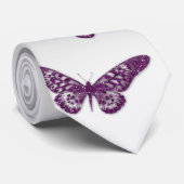 Stropdas van de vlinder Zilver Paarse Sparkle (Opgerold)