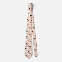 Stropdas van de zwarte peach pony Floral Pattern W