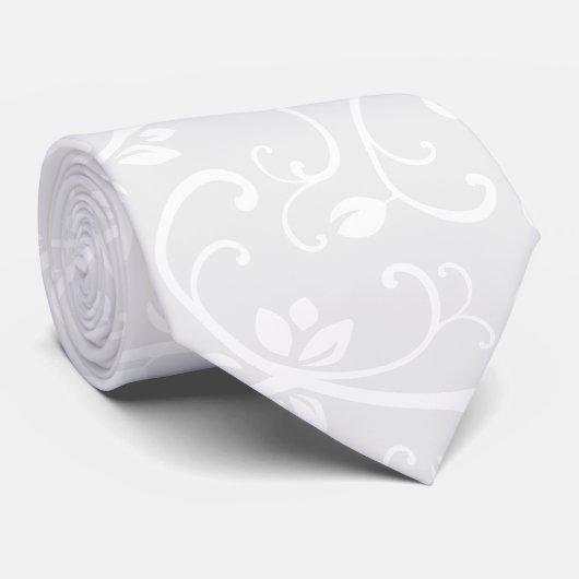 Stropdas van Floral Swirls (White) (Opgerold)