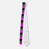 Stropdas van Fuchsia, Black en Grey Thick Stripes (Achterkant)