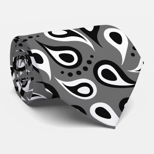 stropdas van grijze paisley (Opgerold)