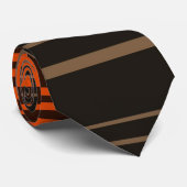 Stropdas van het bruine Oranje grijze strips (Opgerold)