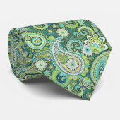 stropdas van het koele groene patroon van paisley (Opgerold)
