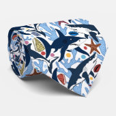 Stropdas van het Kute Beach-haaienpatroon (Opgerold)