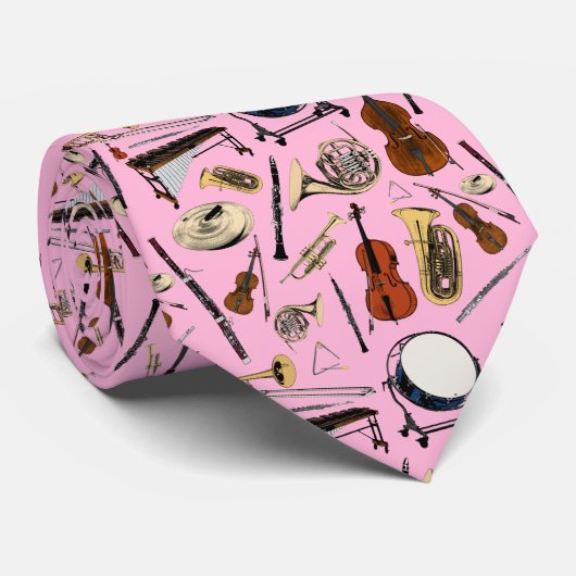 Stropdas van het orkestpatroon van instrumenten (Opgerold)