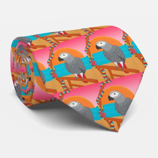 Stropdas van het Paradise-eiland African Gray Trop (Opgerold)