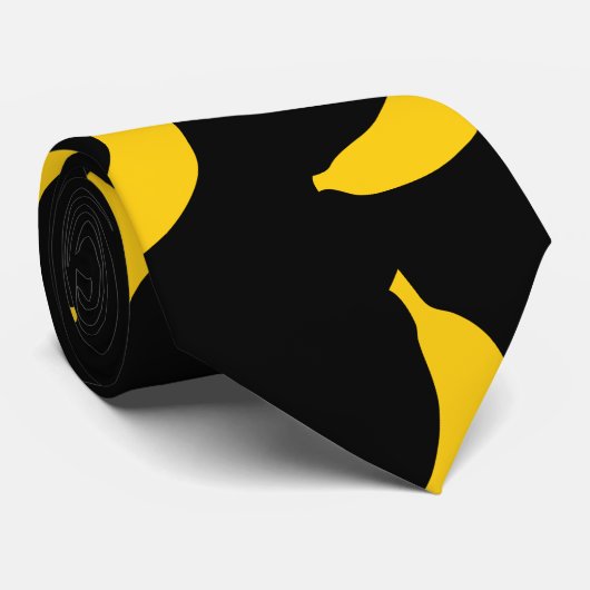 Stropdas van het patroon van zwarte en gele banane (Opgerold)