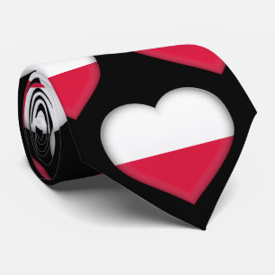 Stropdas van het Poolse vlaggekleurde hartpatroon