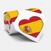 Stropdas van het Spaanse vlaggekleurde hartpatroon (Opgerold)
