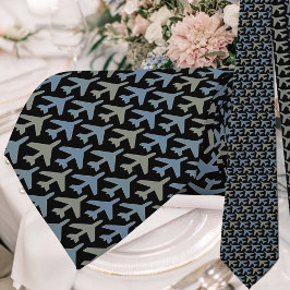 Stropdas van het vliegtuig Armani Gray op zwart