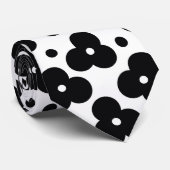 Stropdas van het zwarte en witte florale patroon (Opgerold)