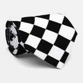 Stropdas van het zwarte en witte Harlequin-patroon (Opgerold)