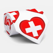 Stropdas van het zwitserse patroon van de vlagkleu (Opgerold)