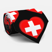 Stropdas van het zwitserse patroon van de vlagkleu (Opgerold)