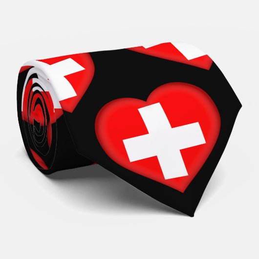 Stropdas van het zwitserse patroon van de vlagkleu (Opgerold)