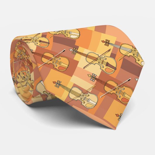 Stropdas van kleurrijke Violins (Opgerold)