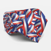 Stropdas van man met rood wit en blauw lint (Opgerold)