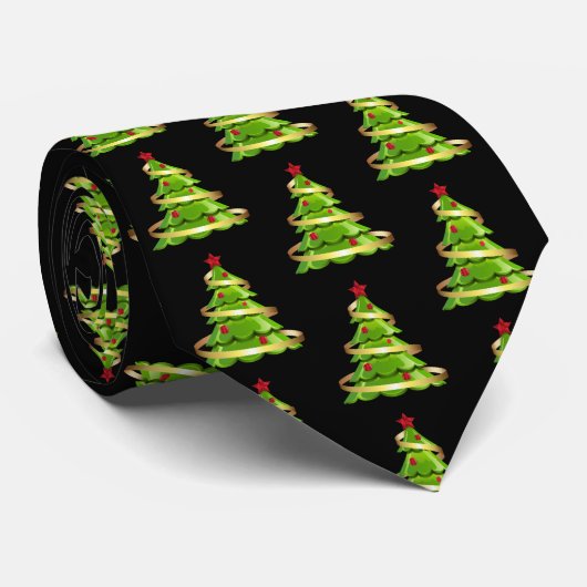 Stropdas van mannen met kerstbomen (Opgerold)