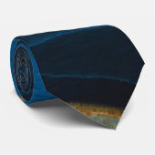 Stropdas van marinesblauwe en goudoliepagate Weddi (Opgerold)