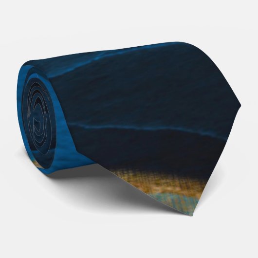Stropdas van marinesblauwe en goudoliepagate Weddi (Opgerold)