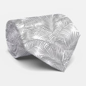 Stropdas van moderne witte grijze tropische palmbo (Opgerold)