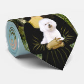Stropdas van Mona Lisa en Bichon Frise (Opgerold)