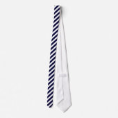 Stropdas van Navy Blue & White Striped Mannen (Achterkant)