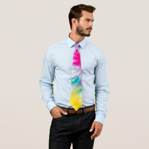 Stropdas van Neon Tie Dye Groovy Mannen