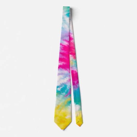 Stropdas van Neon Tie Dye Groovy Mannen (Voorkant)