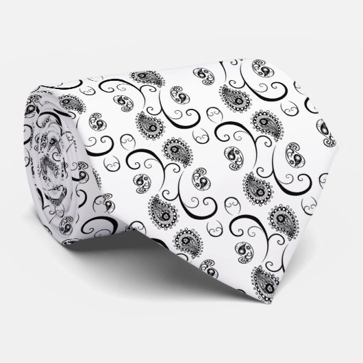 Stropdas van Paisley - B&W (Opgerold)