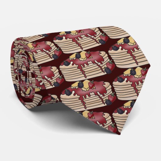 Stropdas van pannenkoeken en siroop (Opgerold)