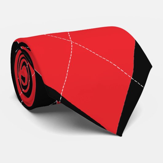 Stropdas van Red and Black Argyle (Opgerold)