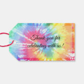 Stropdas van regenboogwervelkolom-kleurstof cadeaulabel (Achterkant Horizontaal)