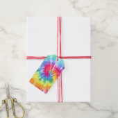 Stropdas van regenboogwervelkolom-kleurstof cadeaulabel (Met Touw)