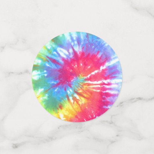 Stropdas van regenboogwervelkolom-kleurstof confetti (Kleine voorkant)