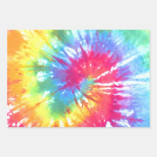 Stropdas van regenboogwervelkolom-kleurstof inpakpapier vel (Voorkant 2)