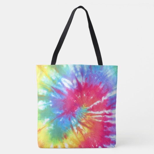 Stropdas van regenboogwervelkolom-kleurstof tote bag (Voorkant)