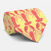 Stropdas van rode en gele kreeft (Opgerold)