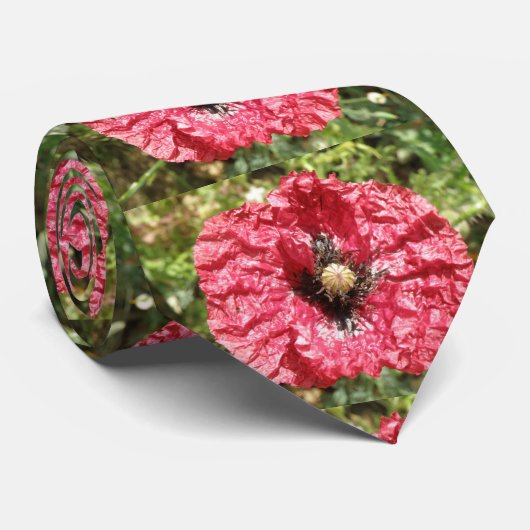  Stropdas van rode papaver (Opgerold)