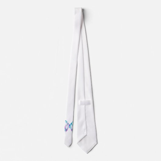 Stropdas van Turquoise en Roze Butterfly (Achterkant)