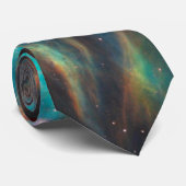 Stropdas van Turquoise en Rust Crab Nebula (Opgerold)